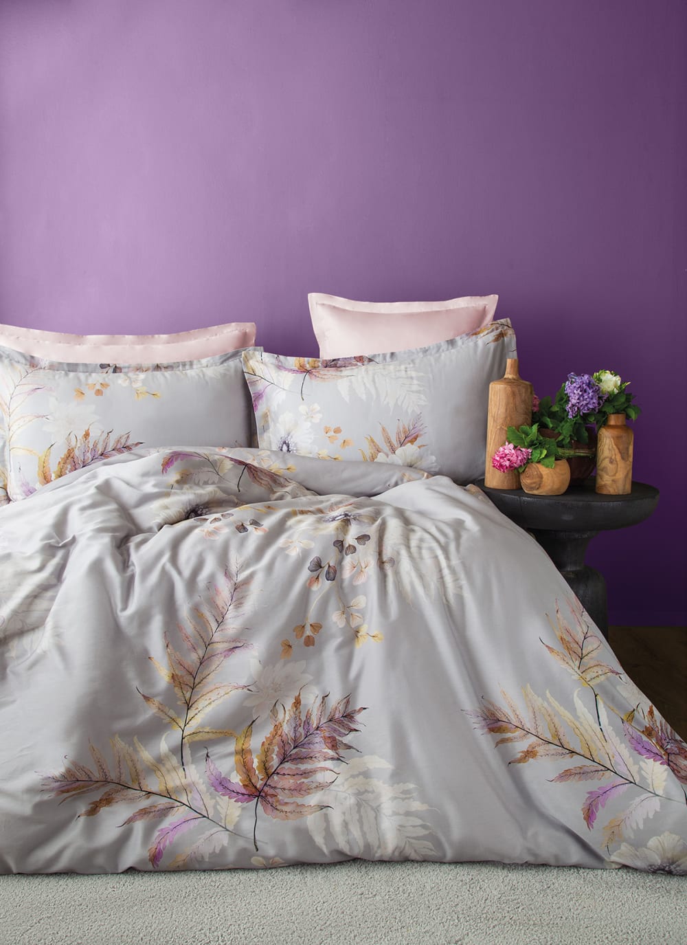 Blanc Avenue Bettwäschegarnitur 240x220 cm+2 Kopfkissenbez 63x63 cm-Baumwollsatin Mehrfarbig Öko-Tex Zertifikat Baumwolle