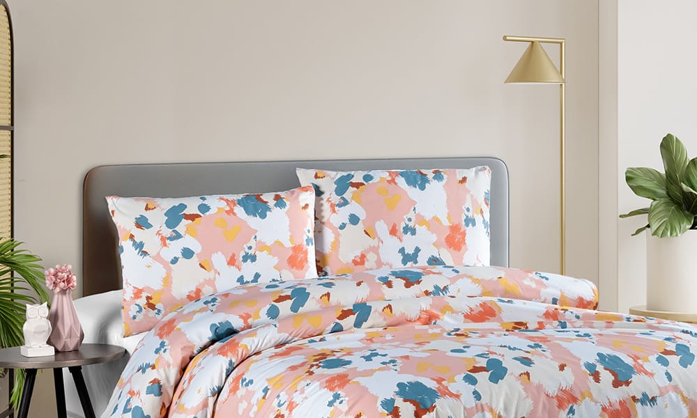 Parure de lit 2 personnes 240x220 cm coton imprimé - Maisons du Monde