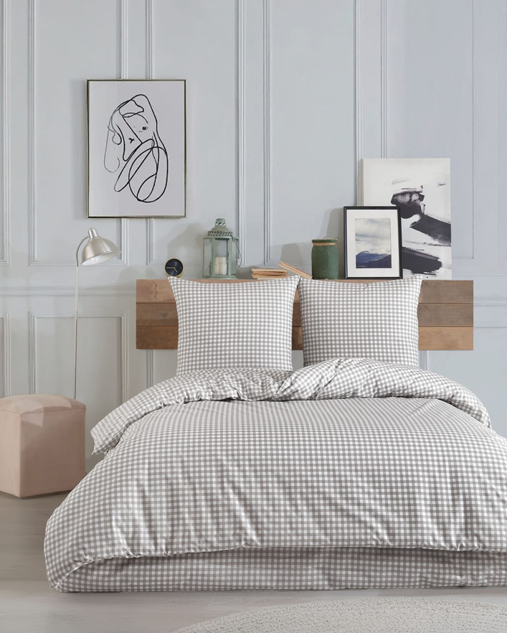 Parure de lit 1 personne 140x200 cm coton imprimé