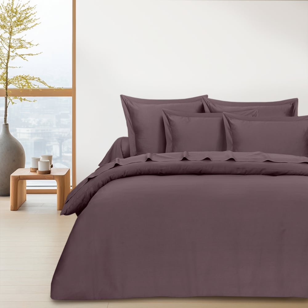 Parure de lit 1 personne 140x200 cm  satin de coton sureau