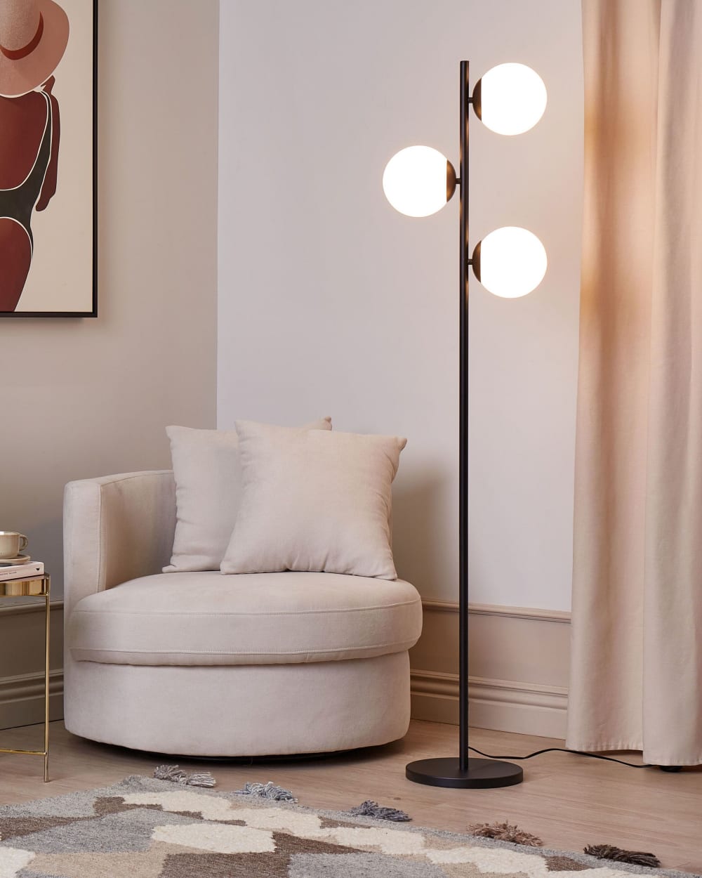 Lampadaire métal noir — vue 3