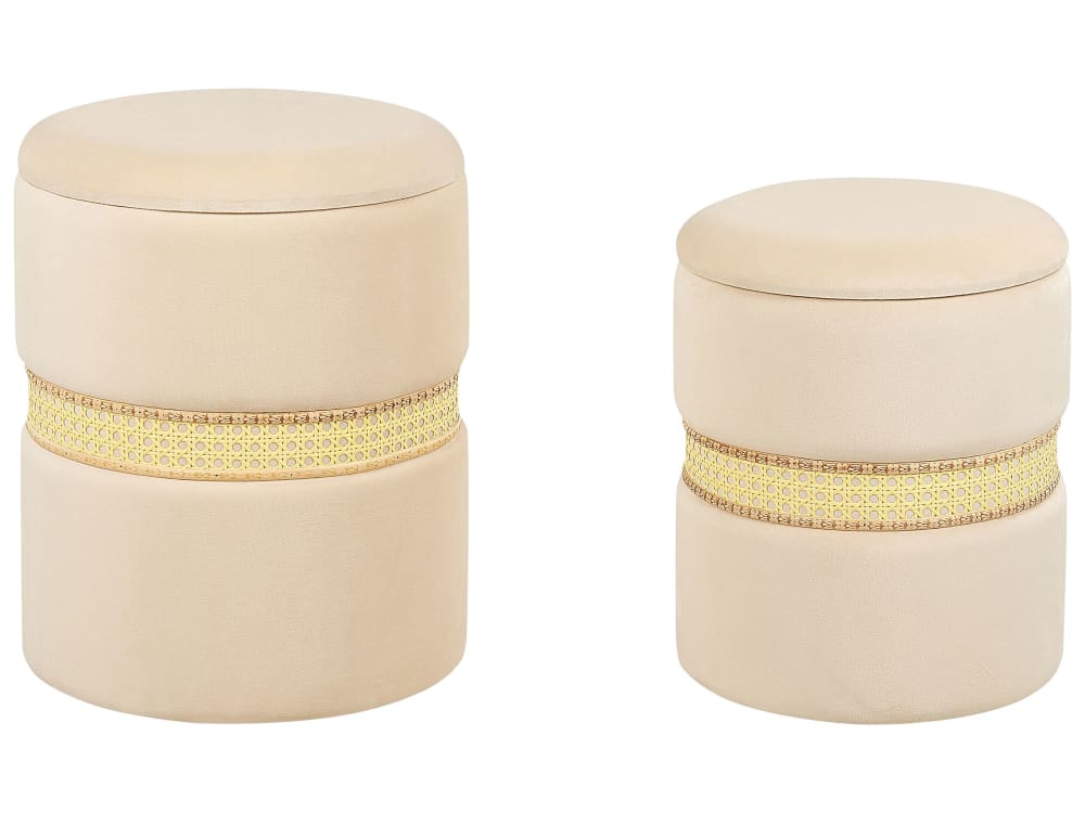 Lot de 2 poufs en tissu