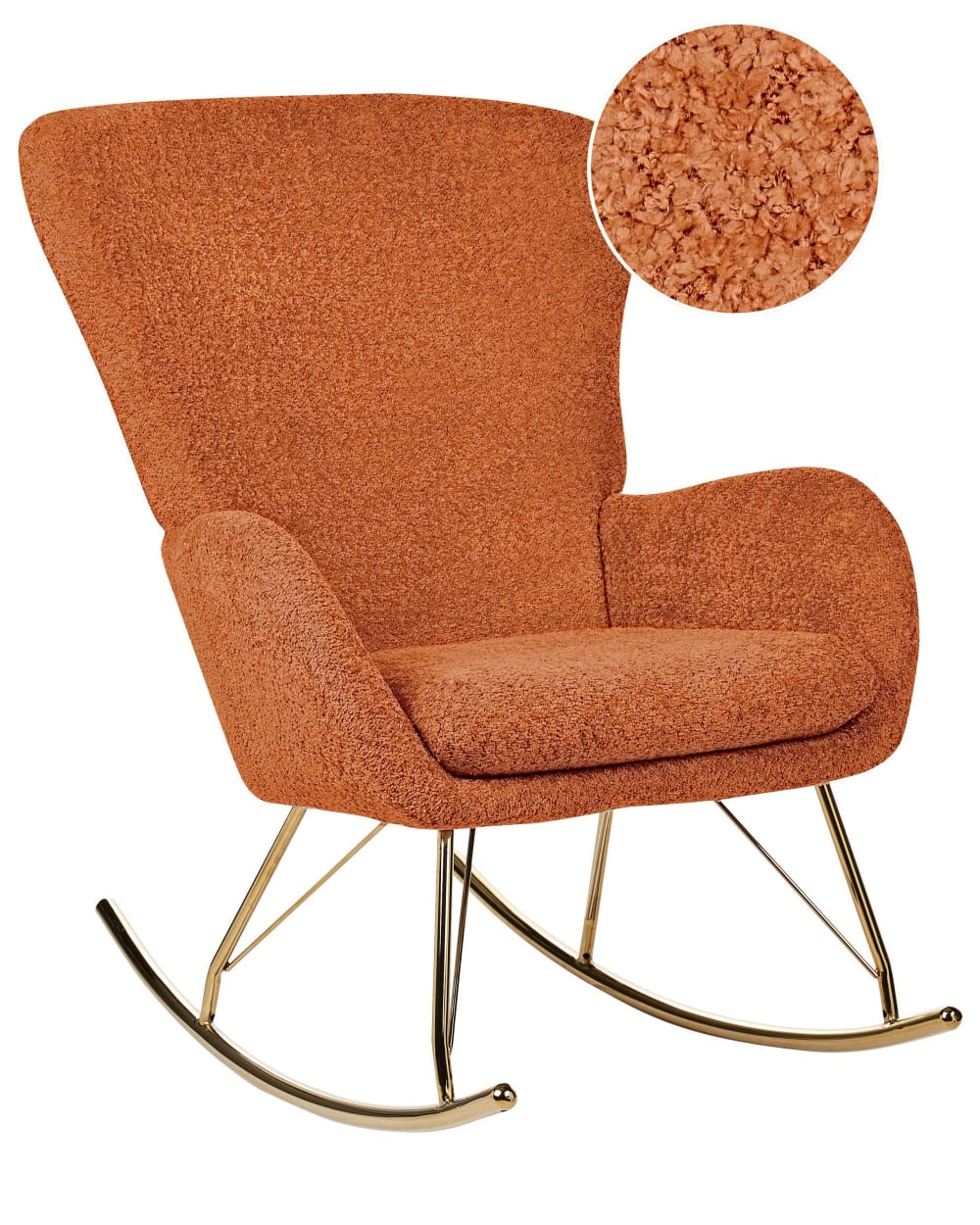 Fauteuil à bascule bouclé