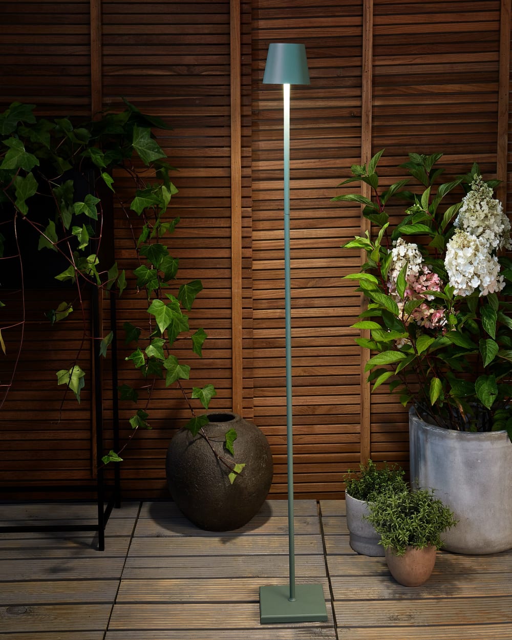 Lampadaire led sans fil avec variateur métal vert — vue 3