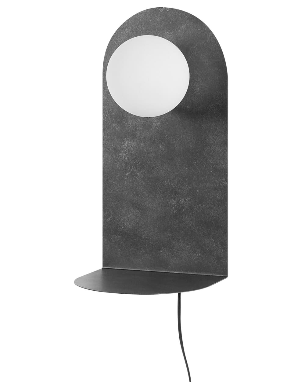 Lampe murale avec étagère métal gris graphite