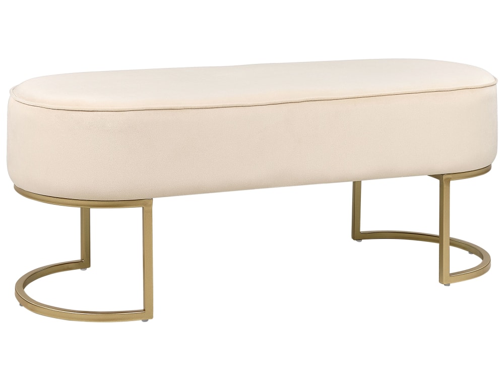 banc velours beige clair