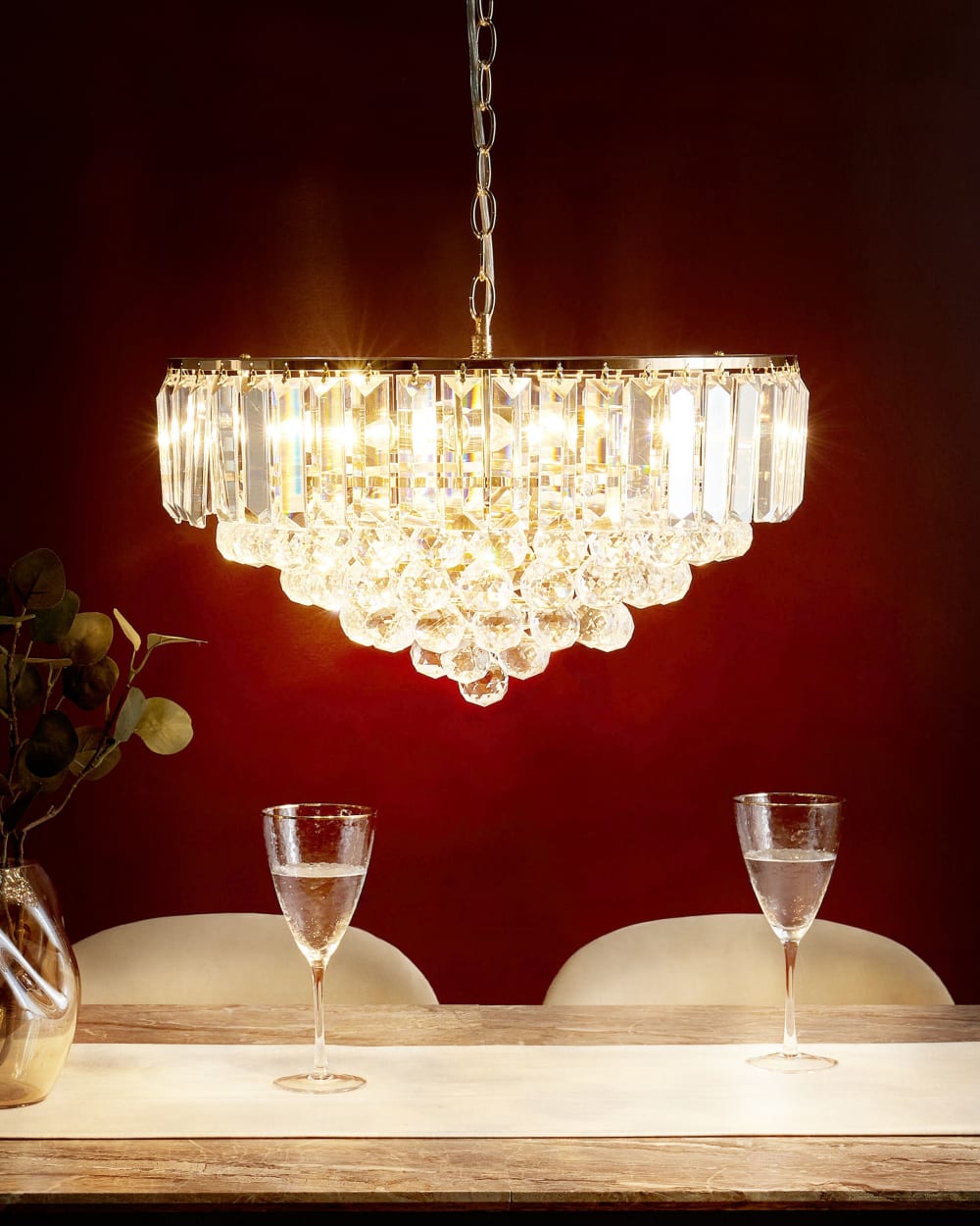 Lustre cristal doré — vue 3