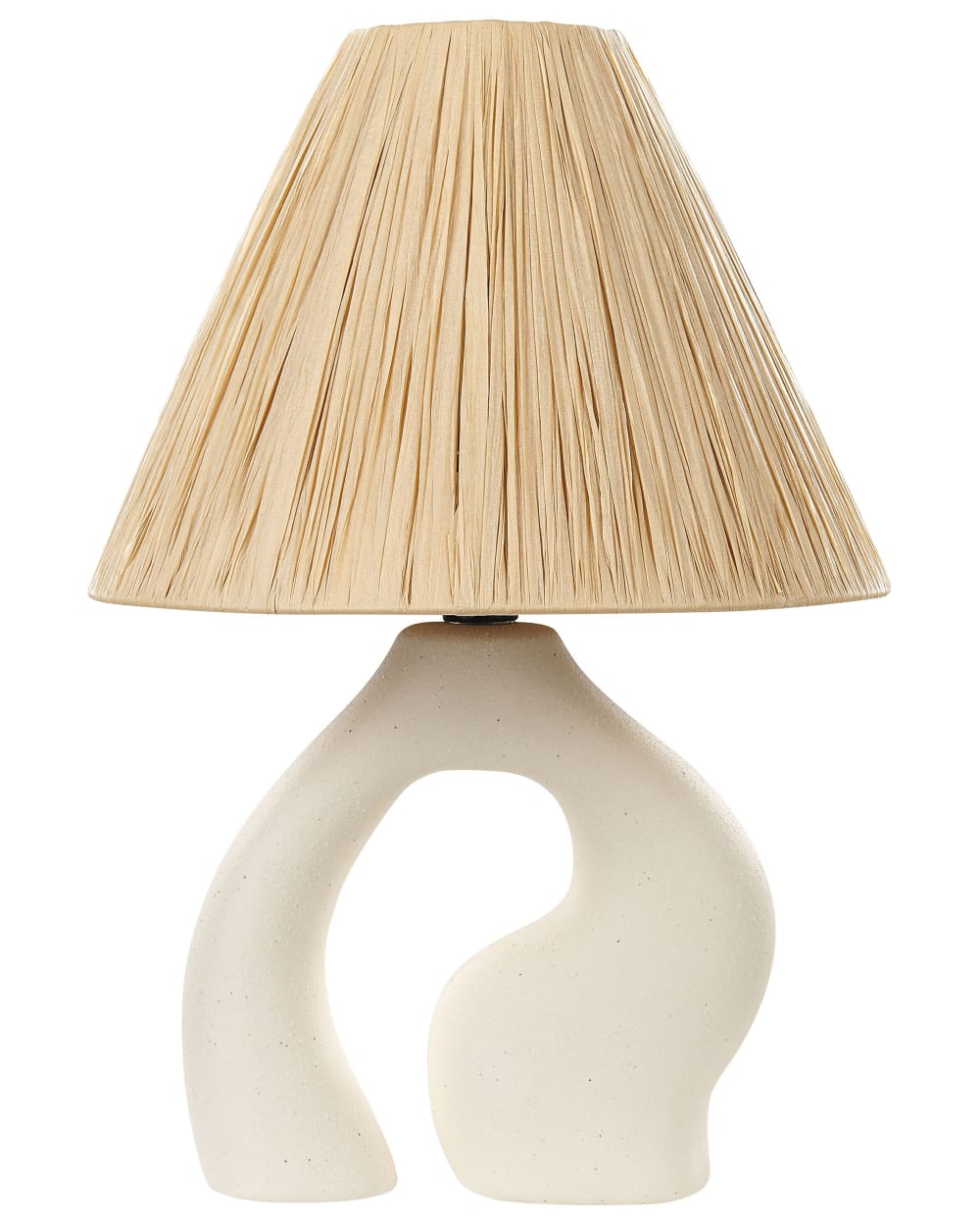 Beliani Nachttischleuchten aus Keramik 42cm, naturfarben style landhaus Braun Keramik