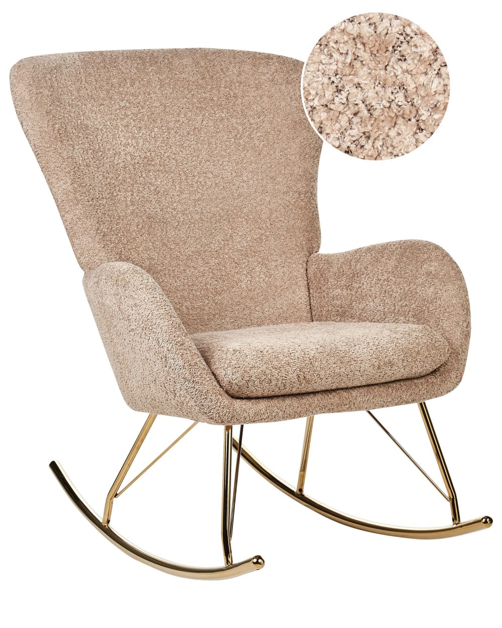 Fauteuil à bascule bouclé beige