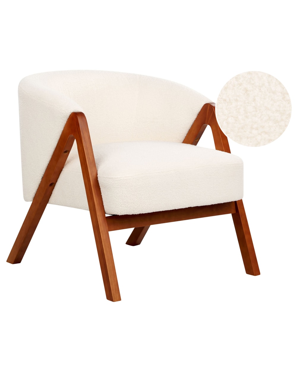 Sessel Aus Bouclé 69Cm, Weiß
