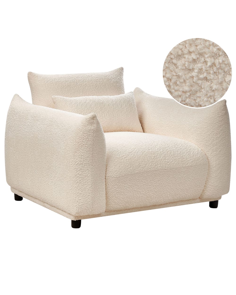 Fauteuil en bouclé blanc H72