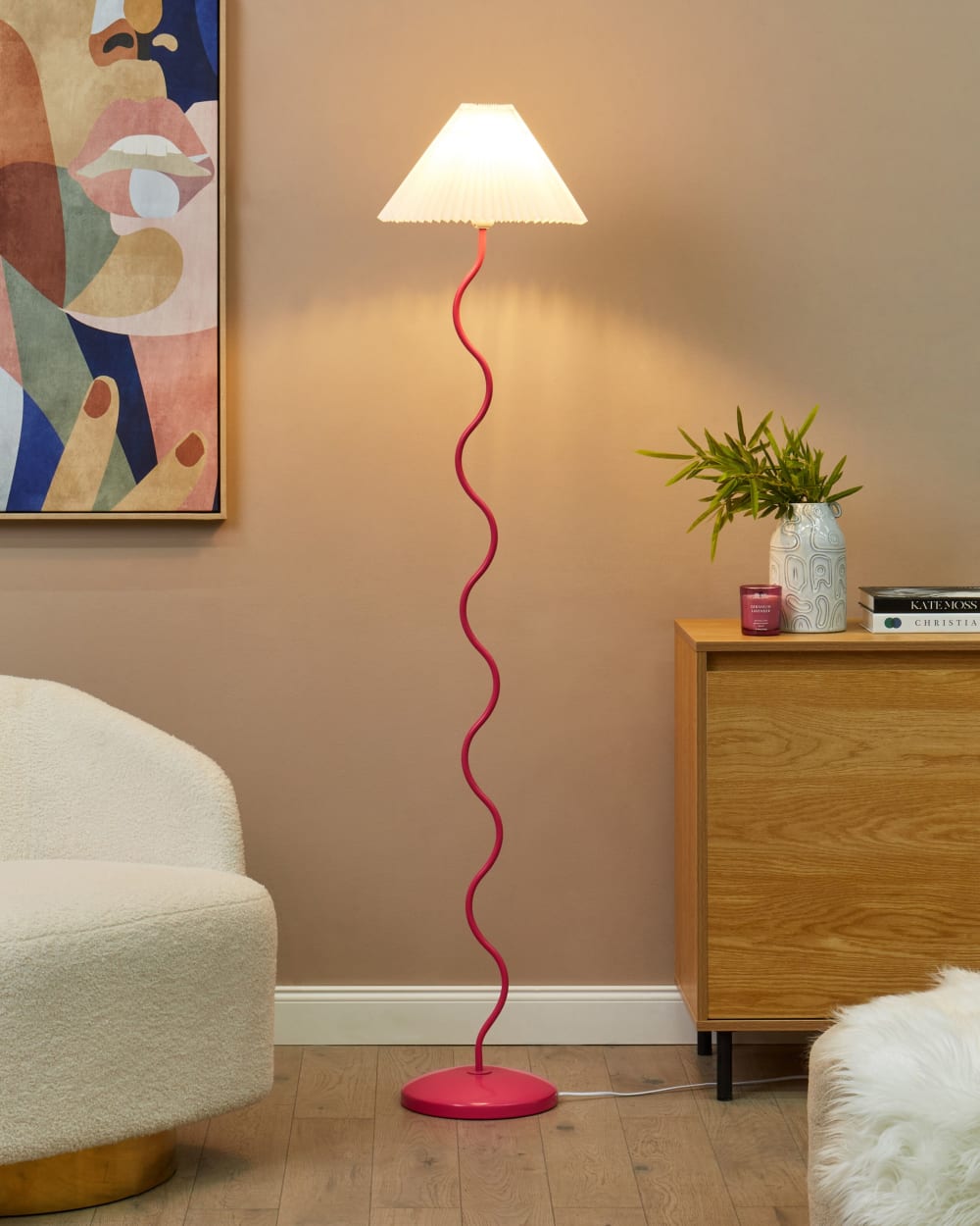 Lampadaire métal rose — vue 3