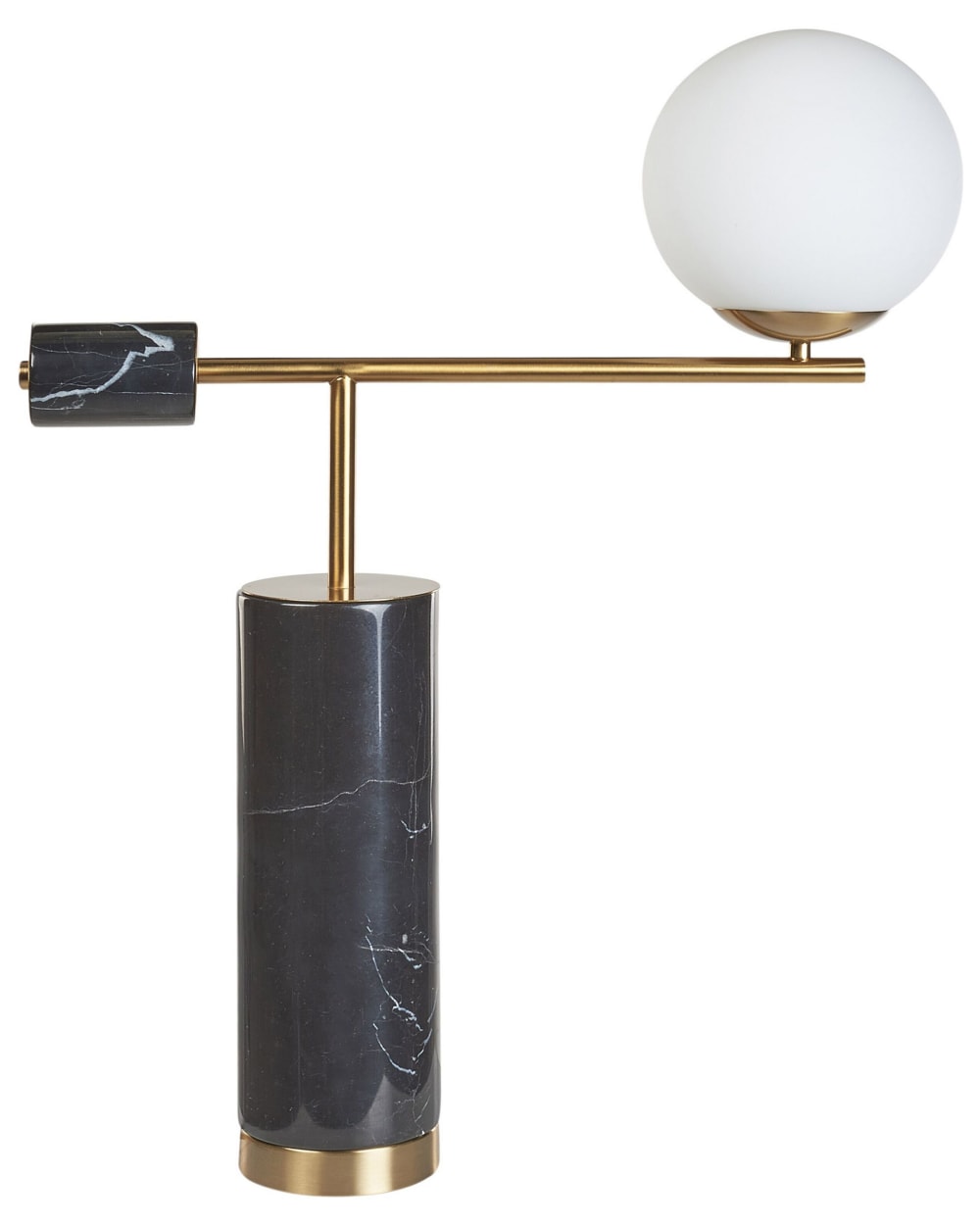 Beliani Tischleuchte aus Stein 65cm, schwarz style modern - Marmor