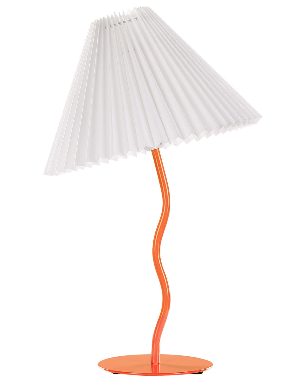 lampara de mesa  metal naranja