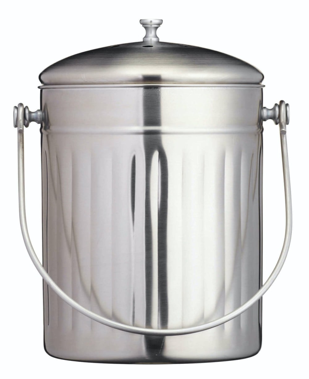Bac à Compost En Acier Inoxydable Argenté 5L