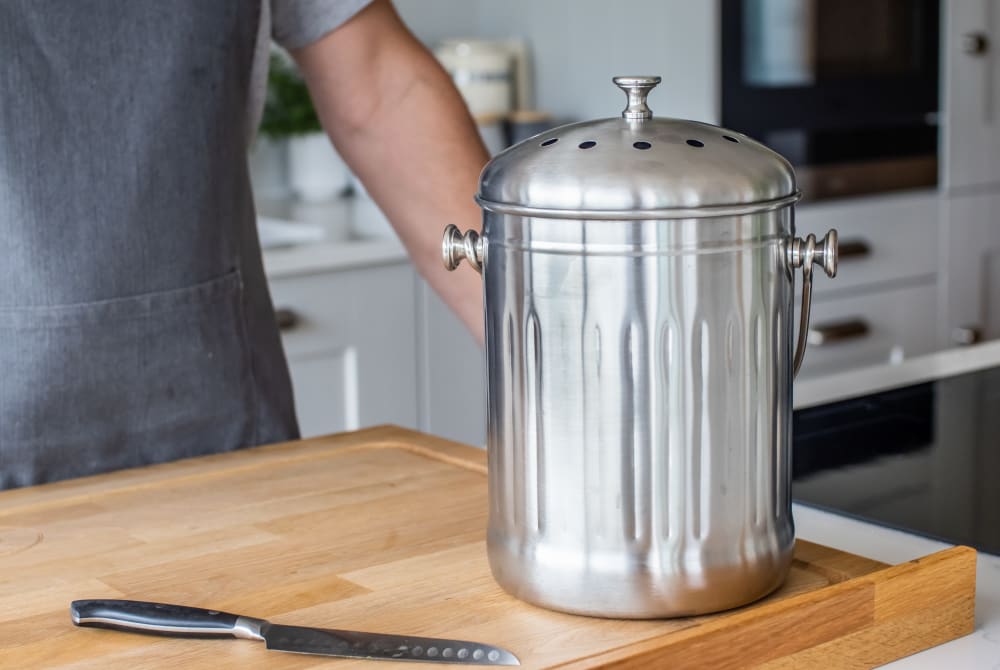 Kompostbehälter Edelstahl Silber 5L - Maisons Du Monde