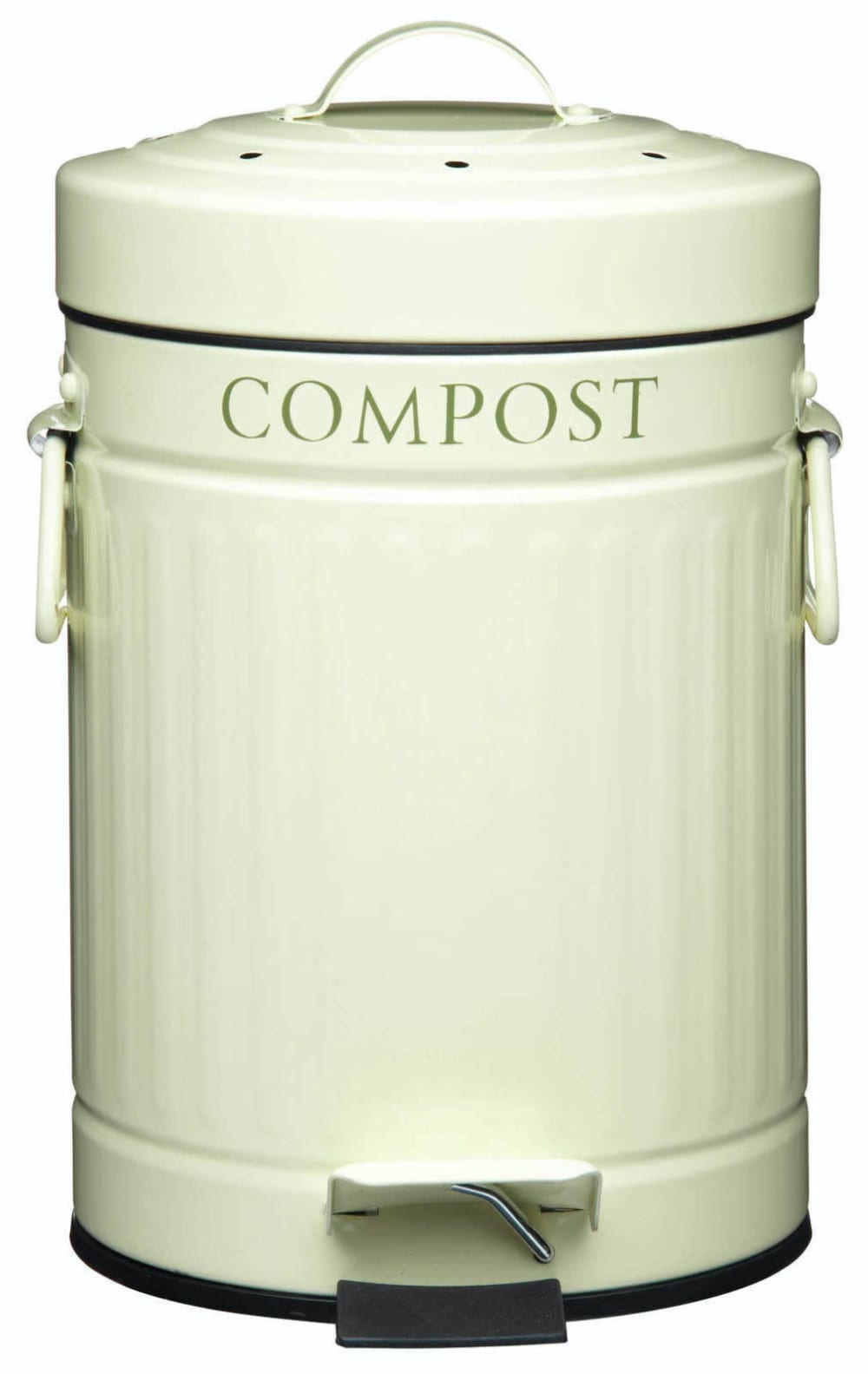 KitchenCraft Kompost-Tretmülleimer Edelstahl Creme Weiß Edelstahl