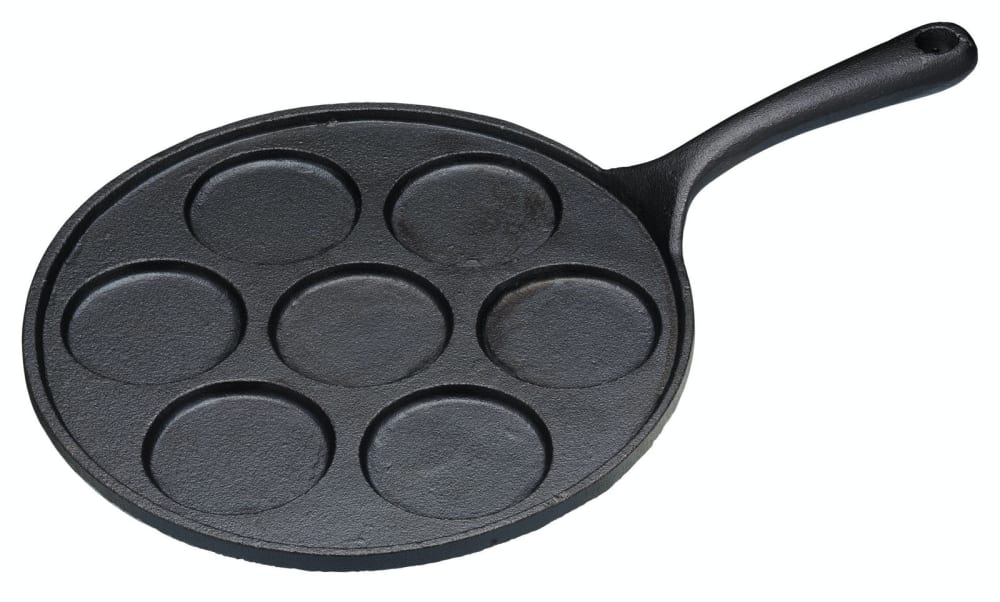 Poêle à Crêpes 7 Trous En Fonte Noire