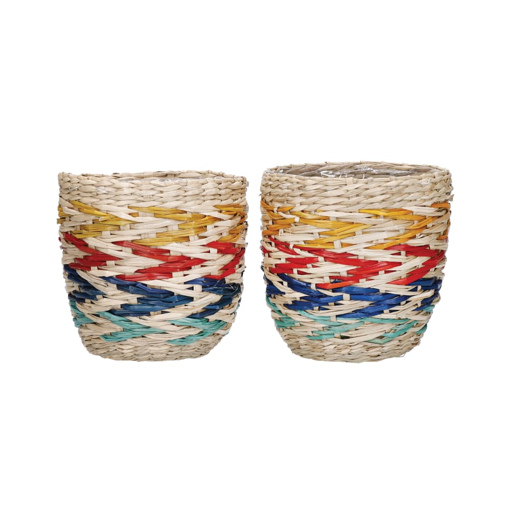 Lot De 2 Paniers à Plantes En Rotin Multicolore — Beyit