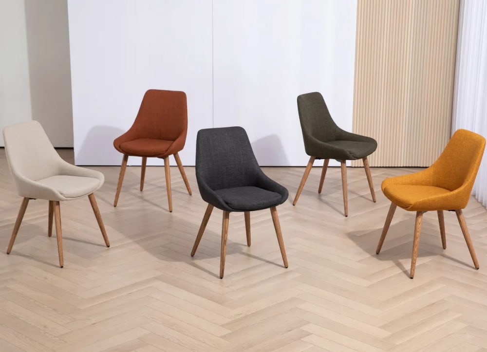 Set aus 2 bequemen Essstühlen mit Stoffbezug - Maisons Du Monde