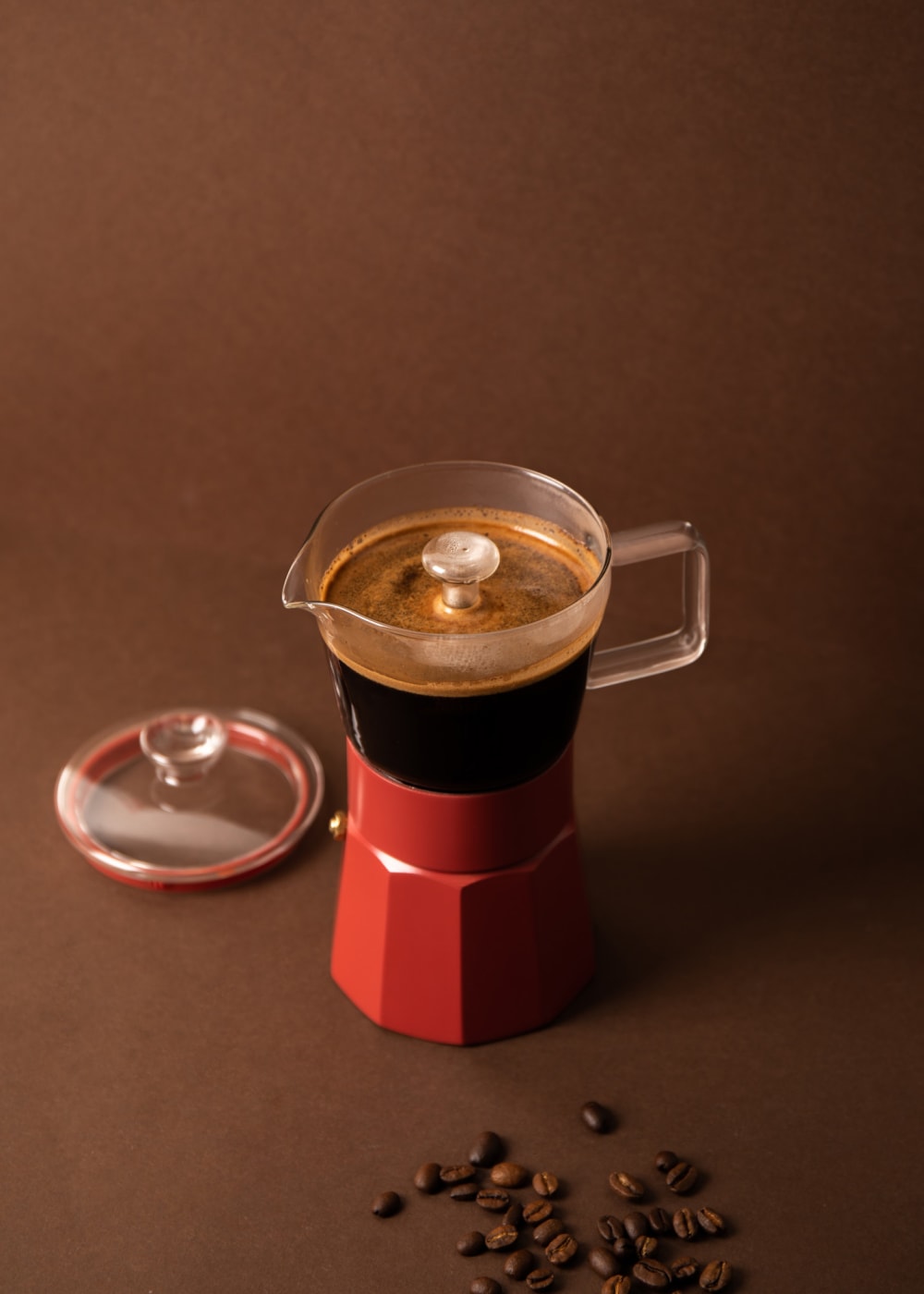 Machine à Espresso En Verre Rouge 290ml