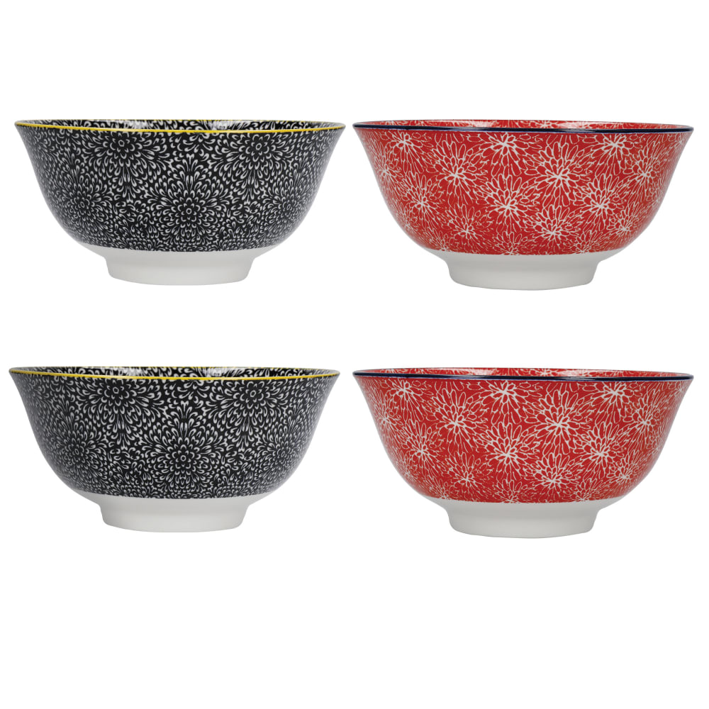 Lot De 4 Bols à Céréales En Céramique Multicolore 700ml