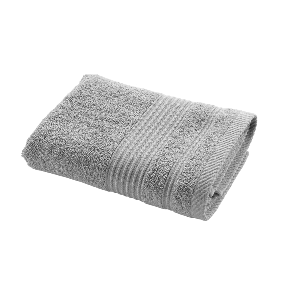 Serviette de toilette unie éponge 500 g/m² gris  50x90 cm