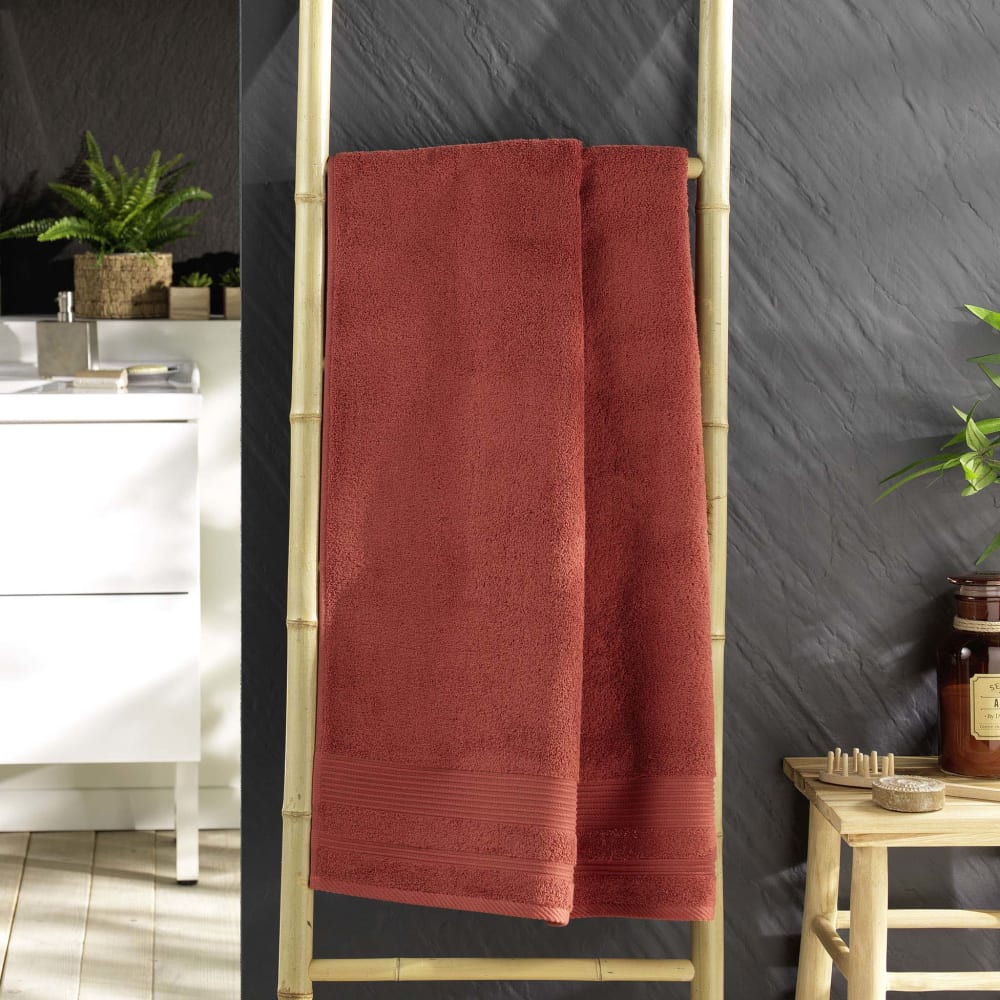 Drap de douche uni 500 g/m² terre cuite 70x130 cm - Maisons du Monde