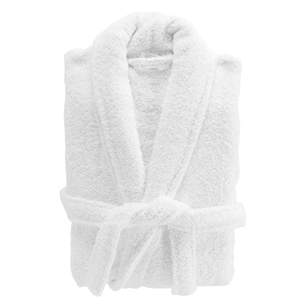 Peignoir mixte éponge col châle uni blanc 500 g/m²