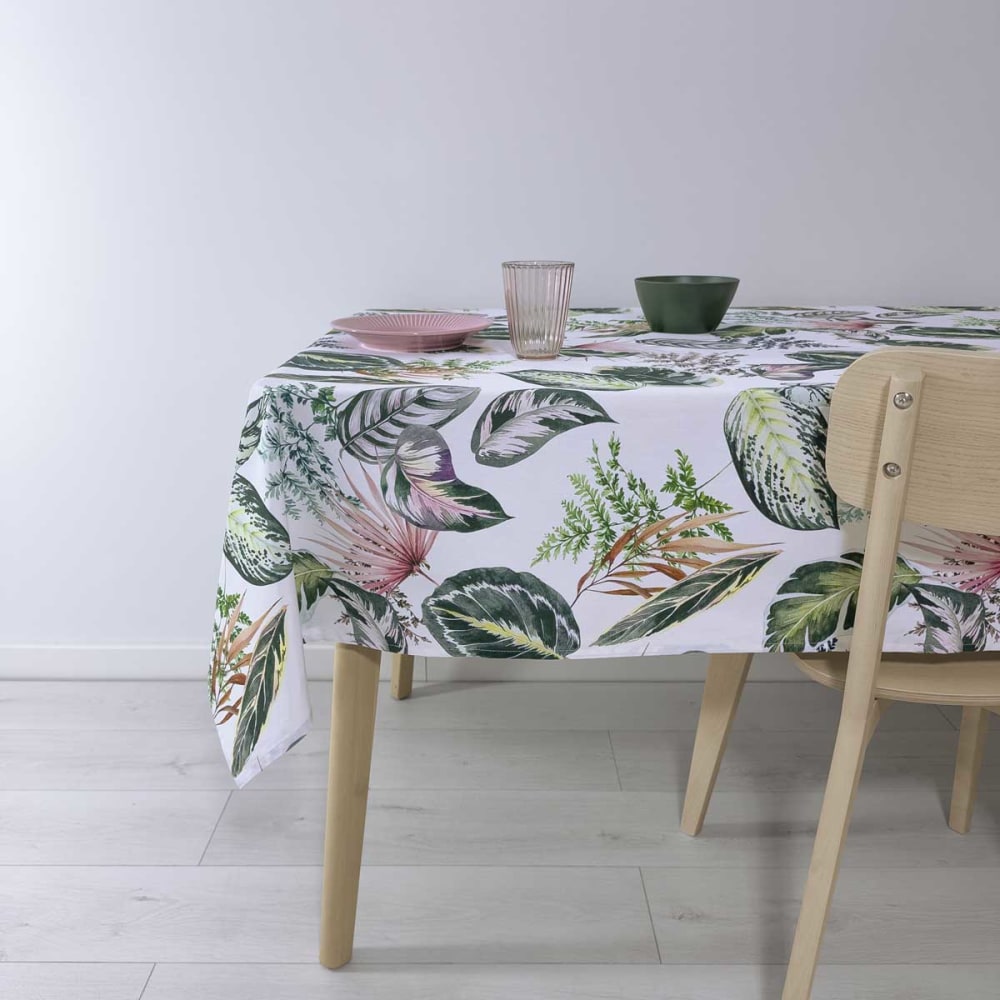 Nappe enduite anti-taches en coton  140x200 cm vert