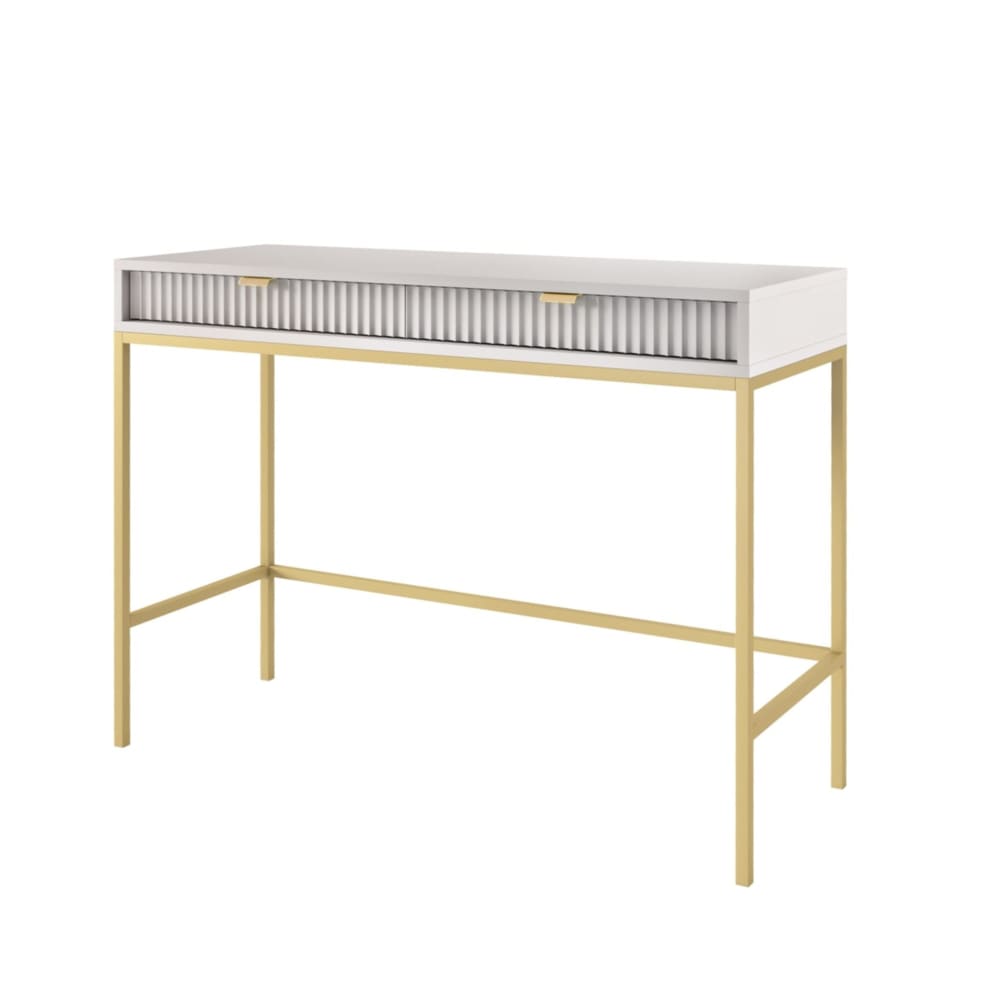 Console+2+tiroirs+pieds+metal+dore+104x78+cm