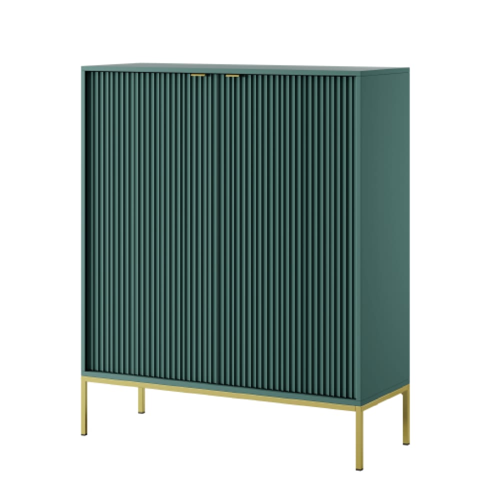 Buffet 2 portes pieds métal doré 104x125 cm