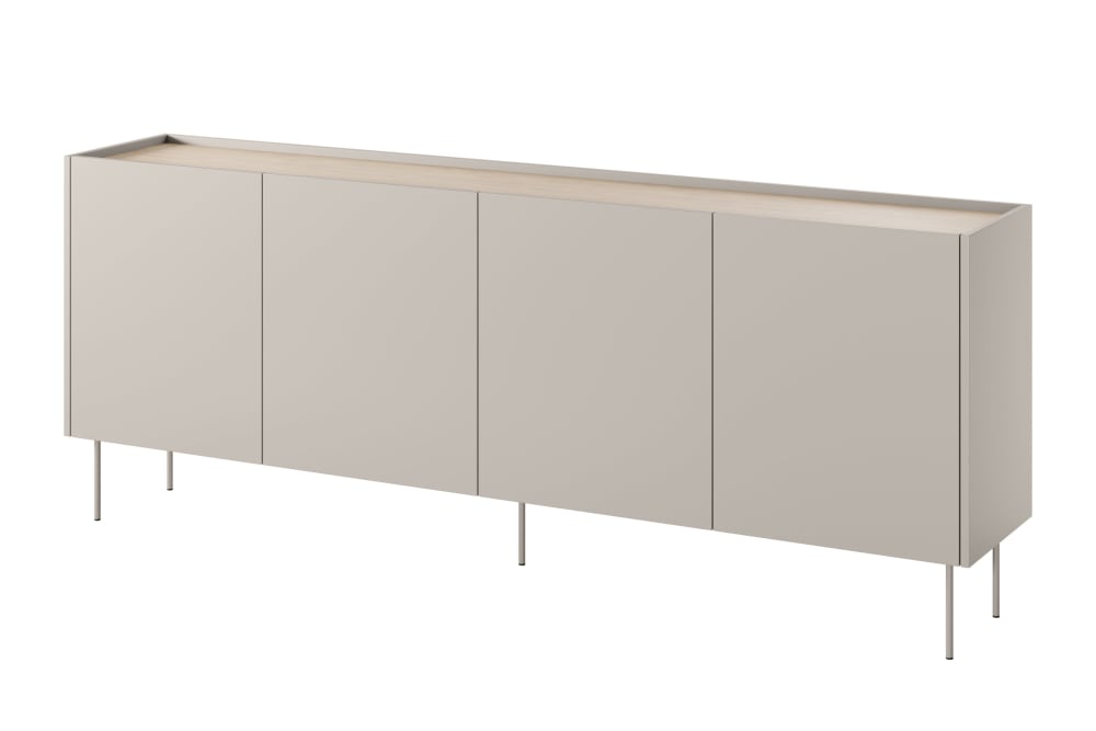 That's Casa 4-türige Kommode mit Metallfuß 220x85 cm Beige Spanplatte