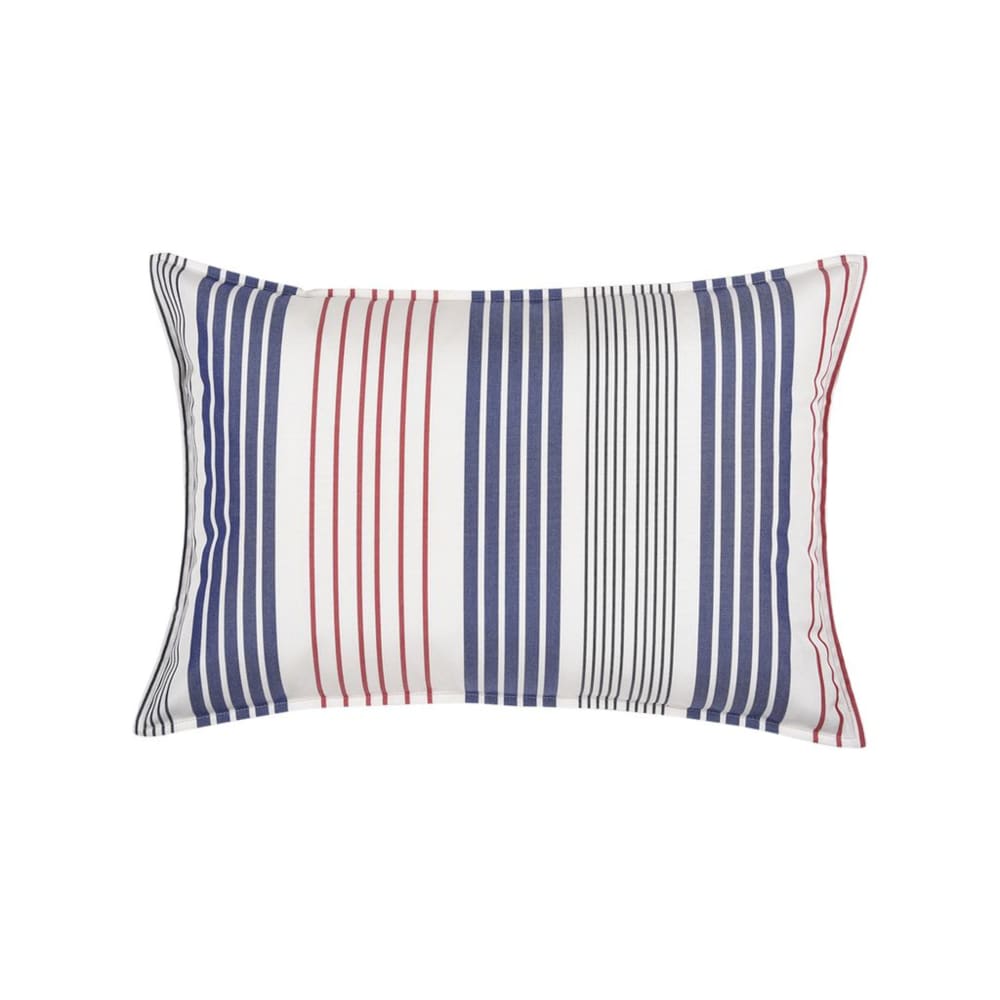 Coussin rectangulaire 70x45cm 100% Coton Bleu/Blanc