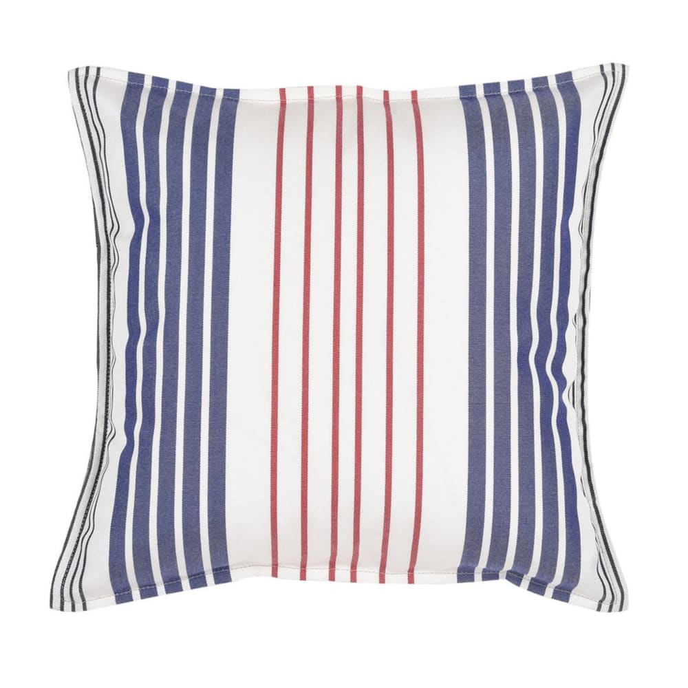 Petit coussin carré 40x40cm 100% Coton Bleu/Blanc