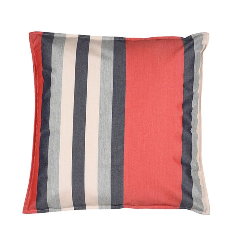 Moyen coussin carré 60x60cm 100% Coton Rouge/Gris