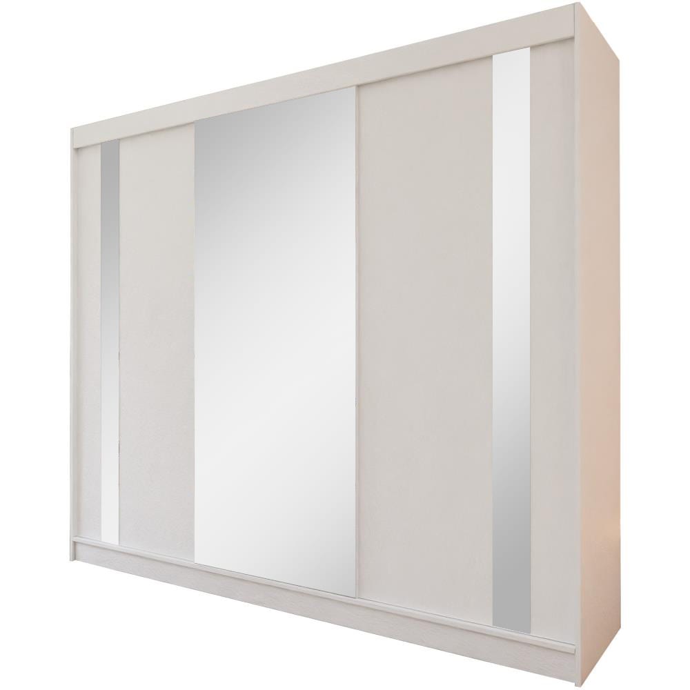 Armoire à portes coulissantes 240/216/61 blanche avec miroir