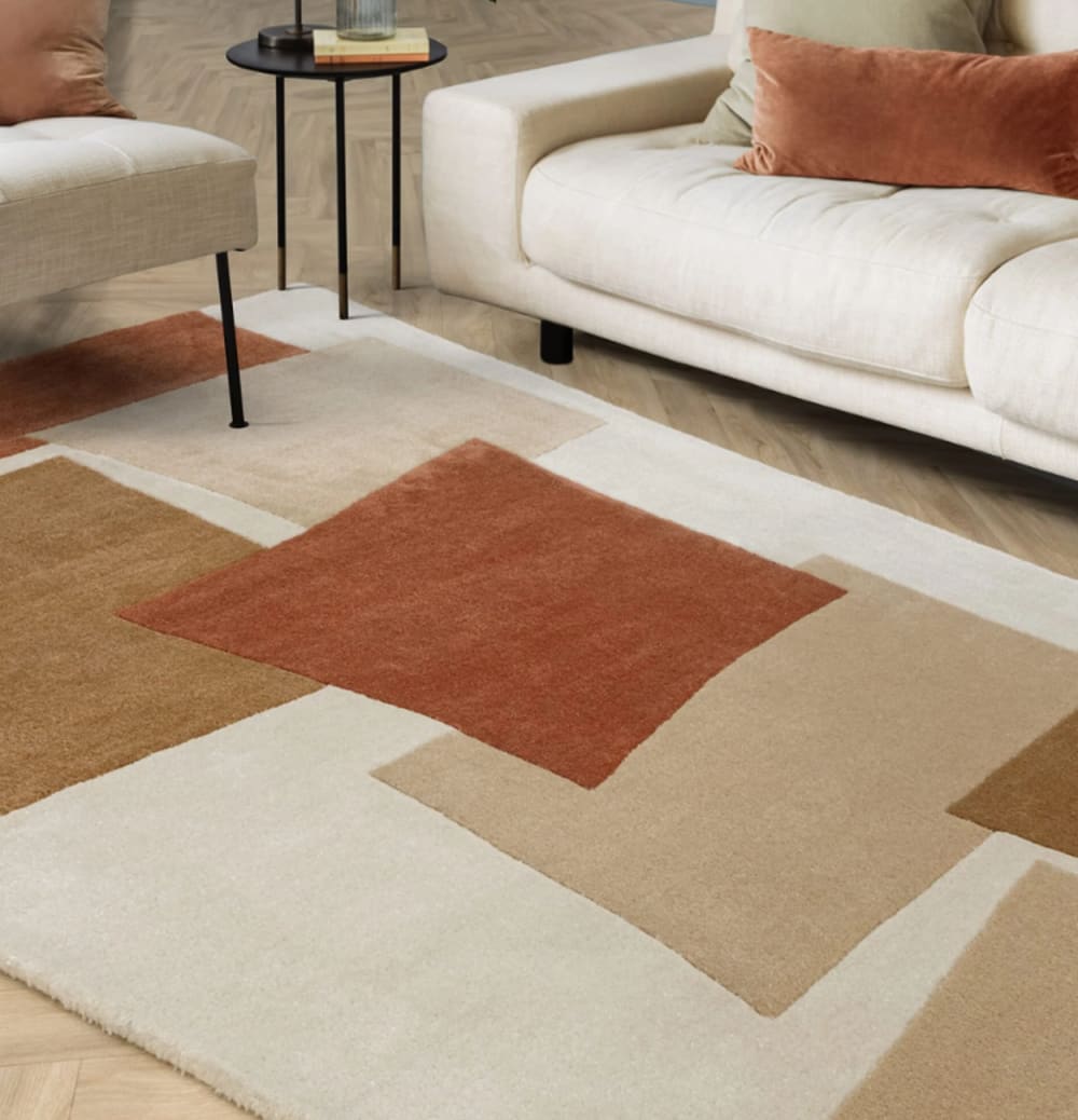 Novatrend Moderner handgetufteter Teppich Orange 160x230 cm style modern orange Naturfasern
