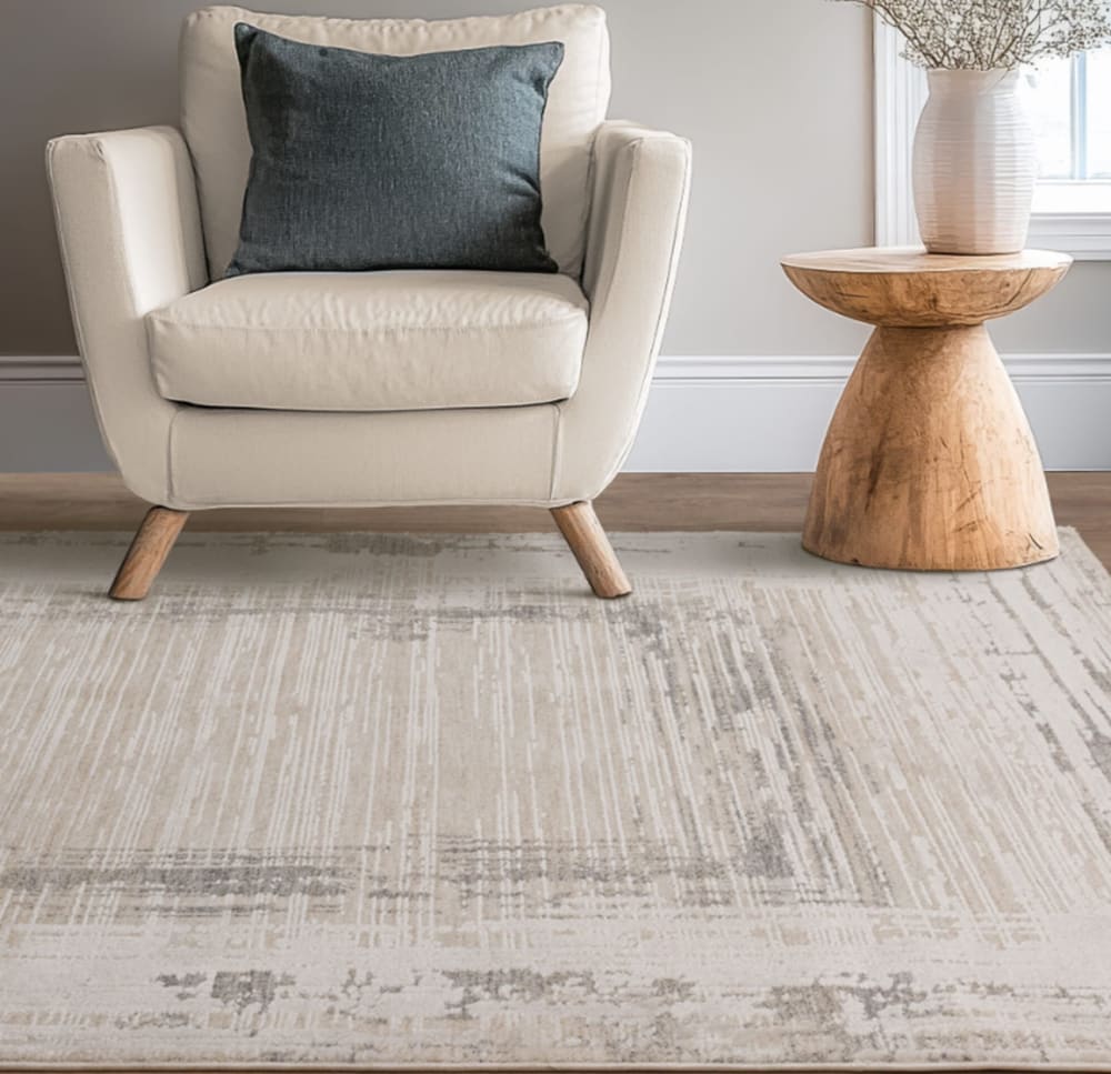 Novatrend Moderner Flachgewebeteppich Grau 200x300 cm style modern Grau Pp - Polypropylen