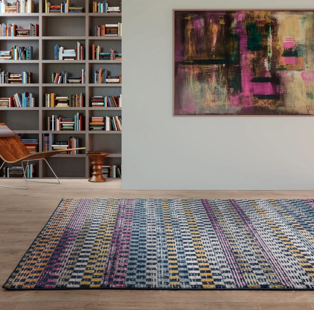 Tapis tissé plat moderne multicolore 120x170 cm — vue 3