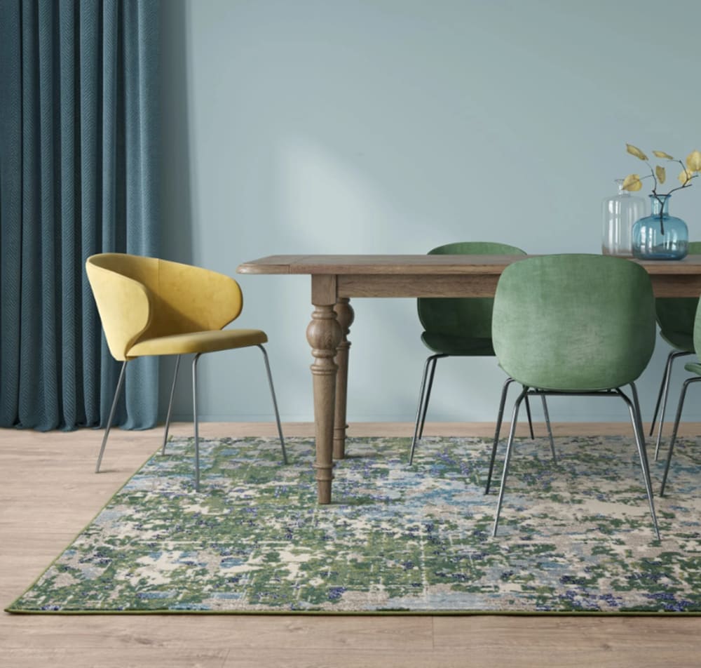 Tapis tissé plat moderne vert 120x170 cm — vue 3