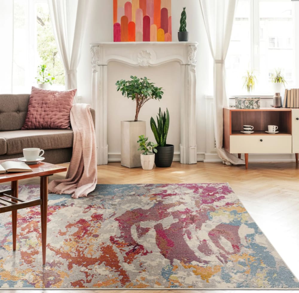 Tapis tissé plat moderne rouge 080x150 cm — vue 3