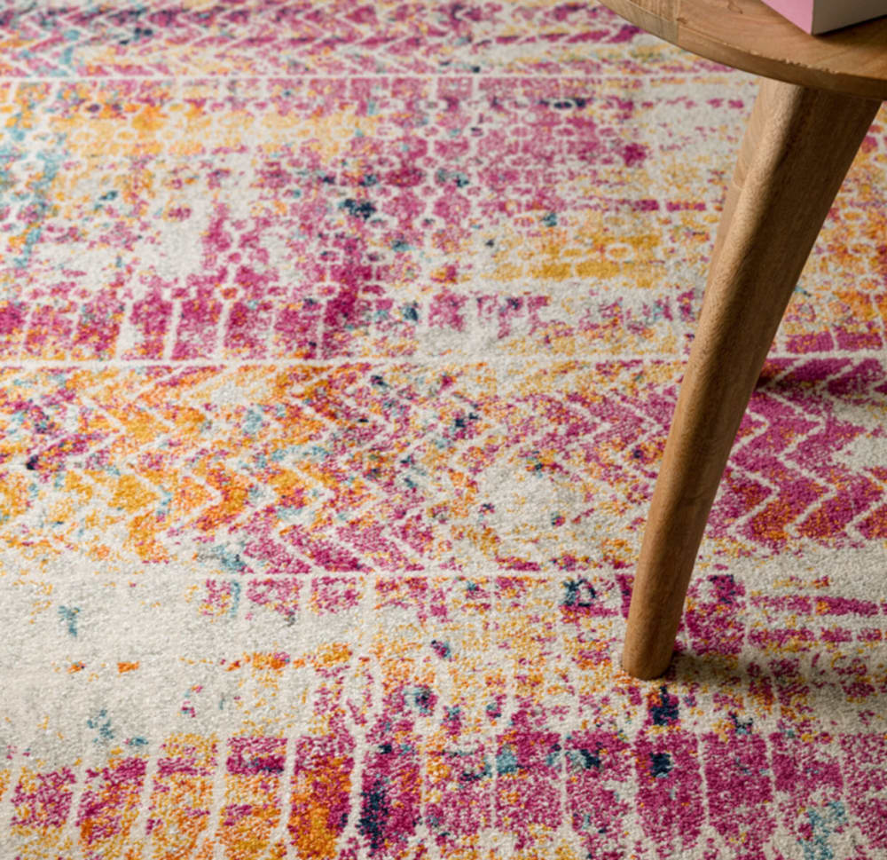 Tapis tissé plat moderne rose 120x170 cm — vue 4