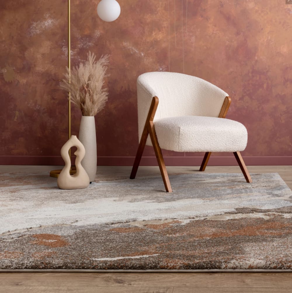 Tapis de salon tissé plat rouge 080x150 cm — vue 3