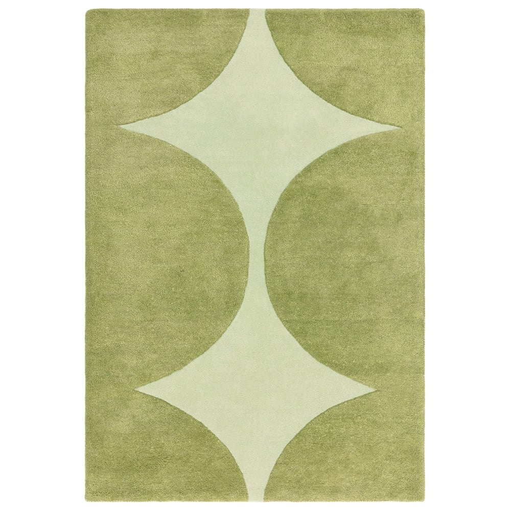 Moderner handgetufteter Wollteppich Grün 160x230 cm - Maisons Du