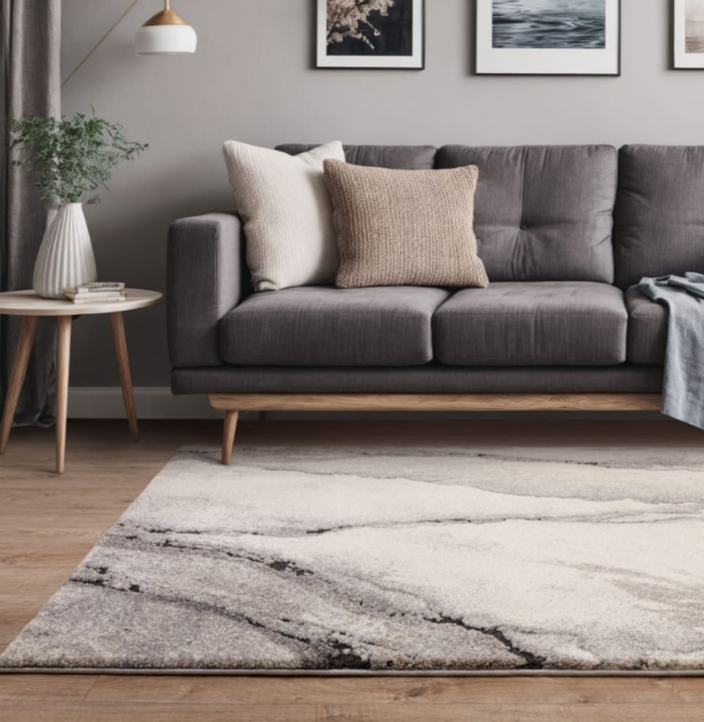 Tapis de salon tissé plat gris 080x150 cm — vue 3