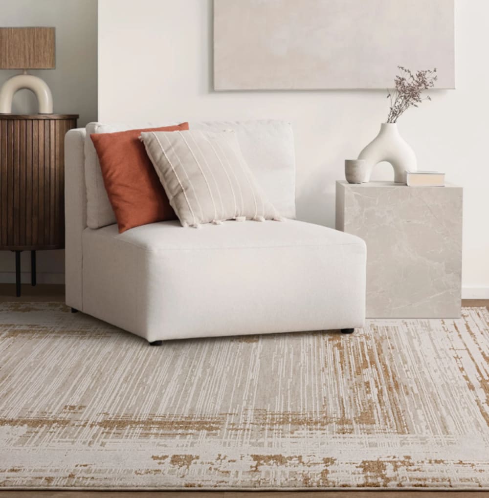 Tapis tissé plat moderne beige 120x160 cm — vue 3