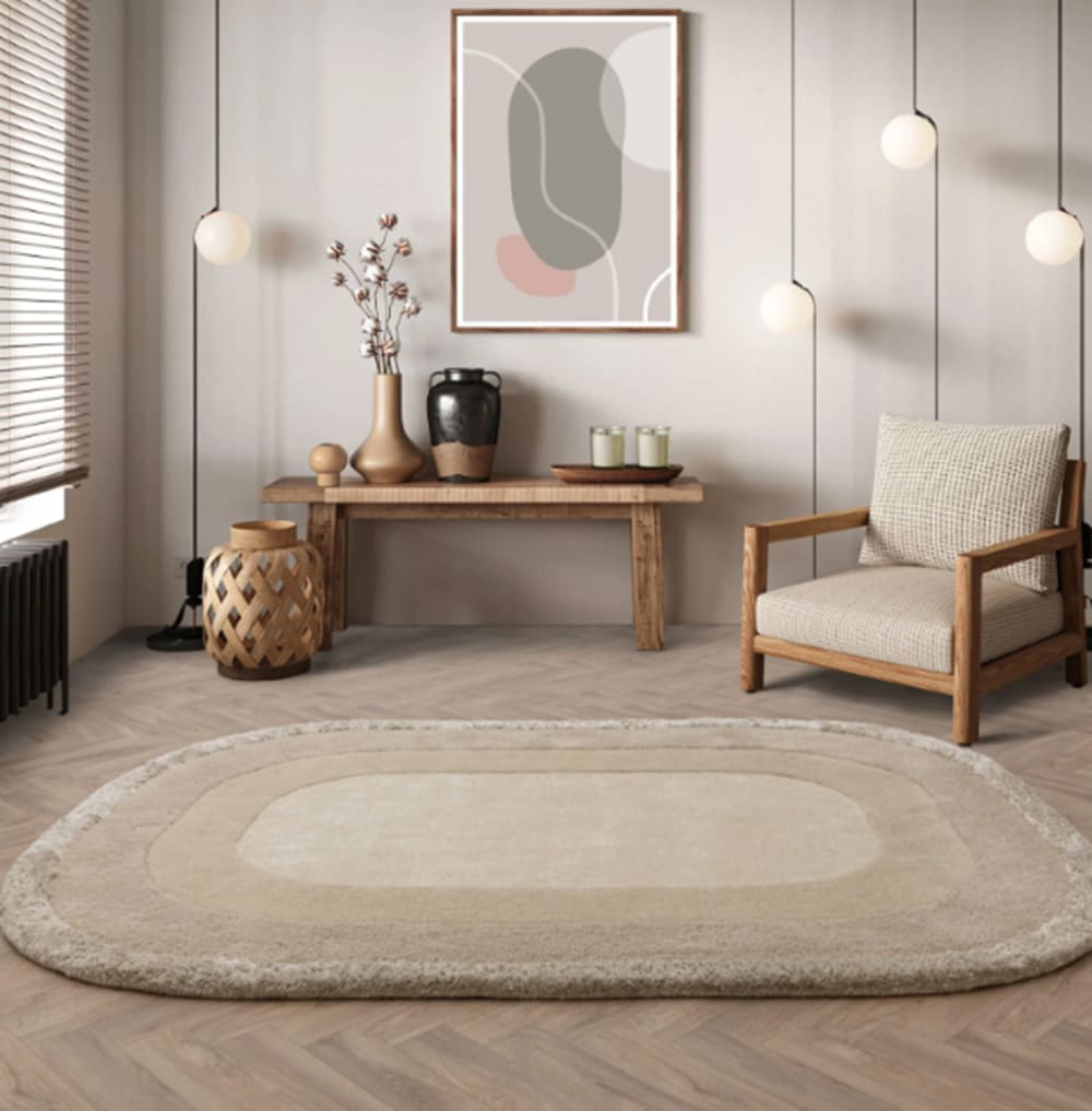 Novatrend Handgetufteter Wollteppich Beige 200x290 cm style modern Beige Wolle