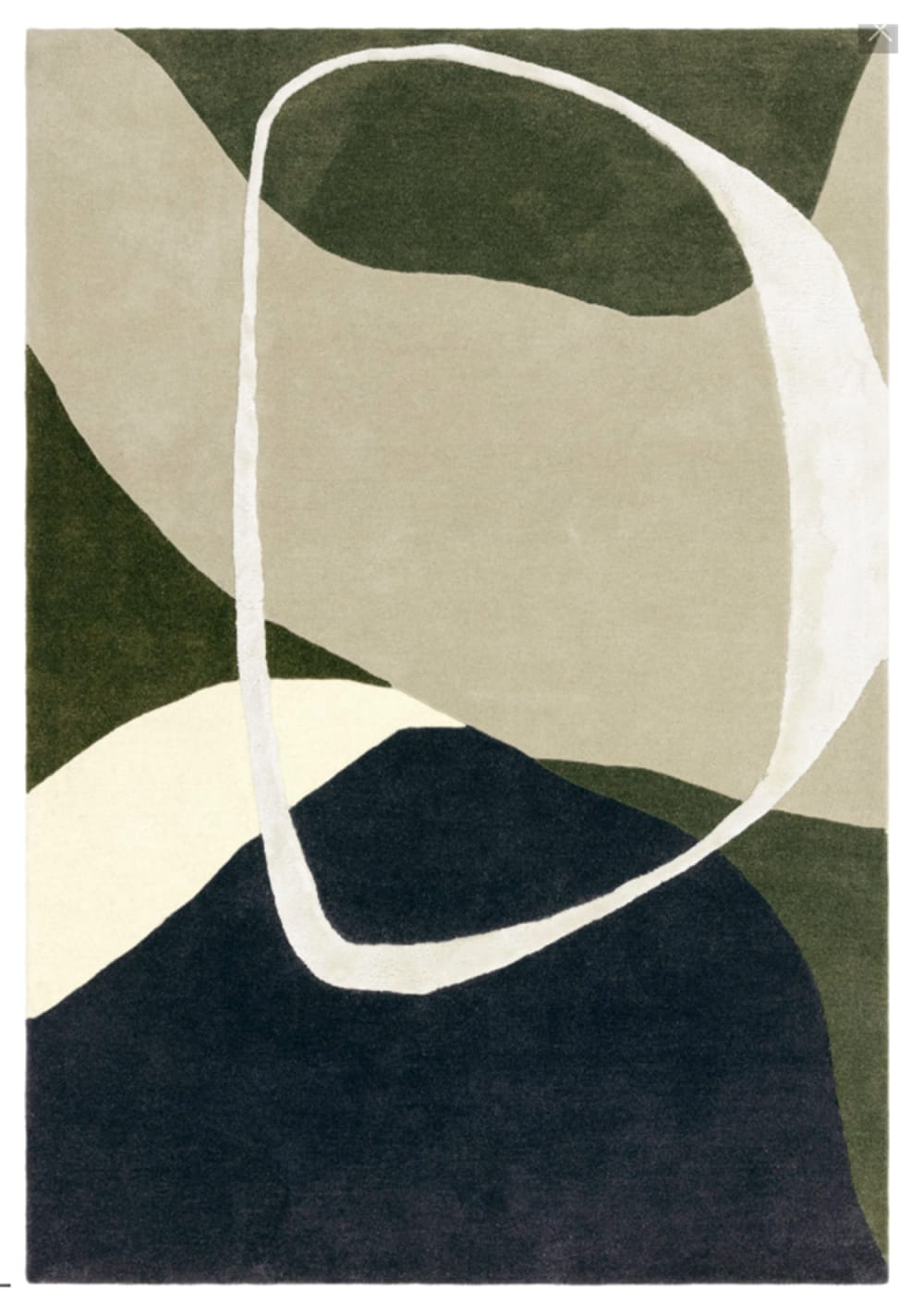 Moderner handgetufteter Wollteppich Grün 160x230 cm - Maisons Du