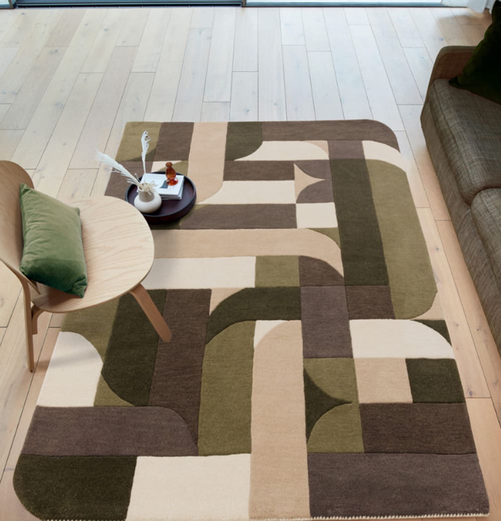 Novatrend Moderner handgetufteter Wollteppich Grün 120x170 cm style modern Grün Wolle